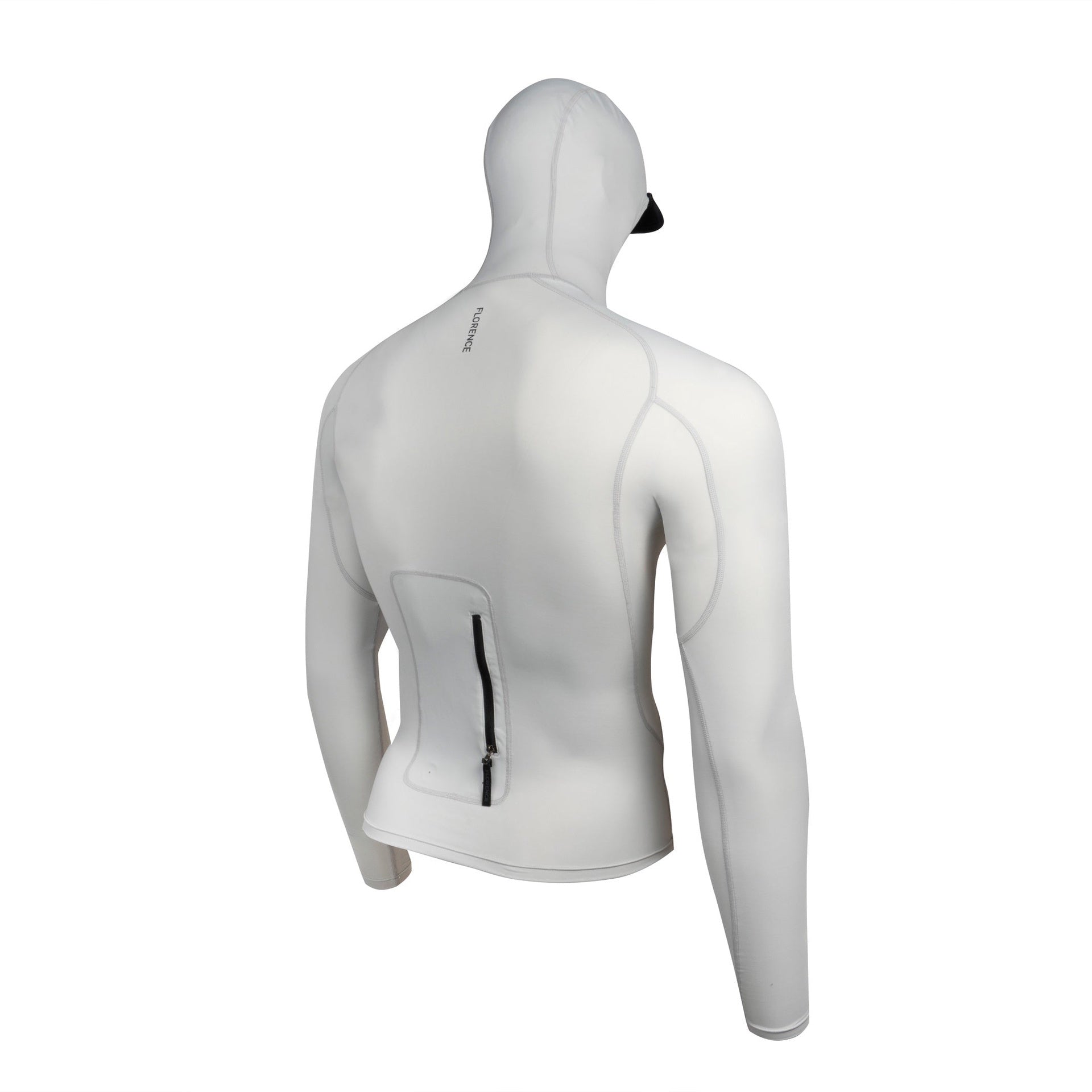 Florence Marine X | FMX Utility Pocket Hooded Long Sleeve UPF50 Rashguard. Silver