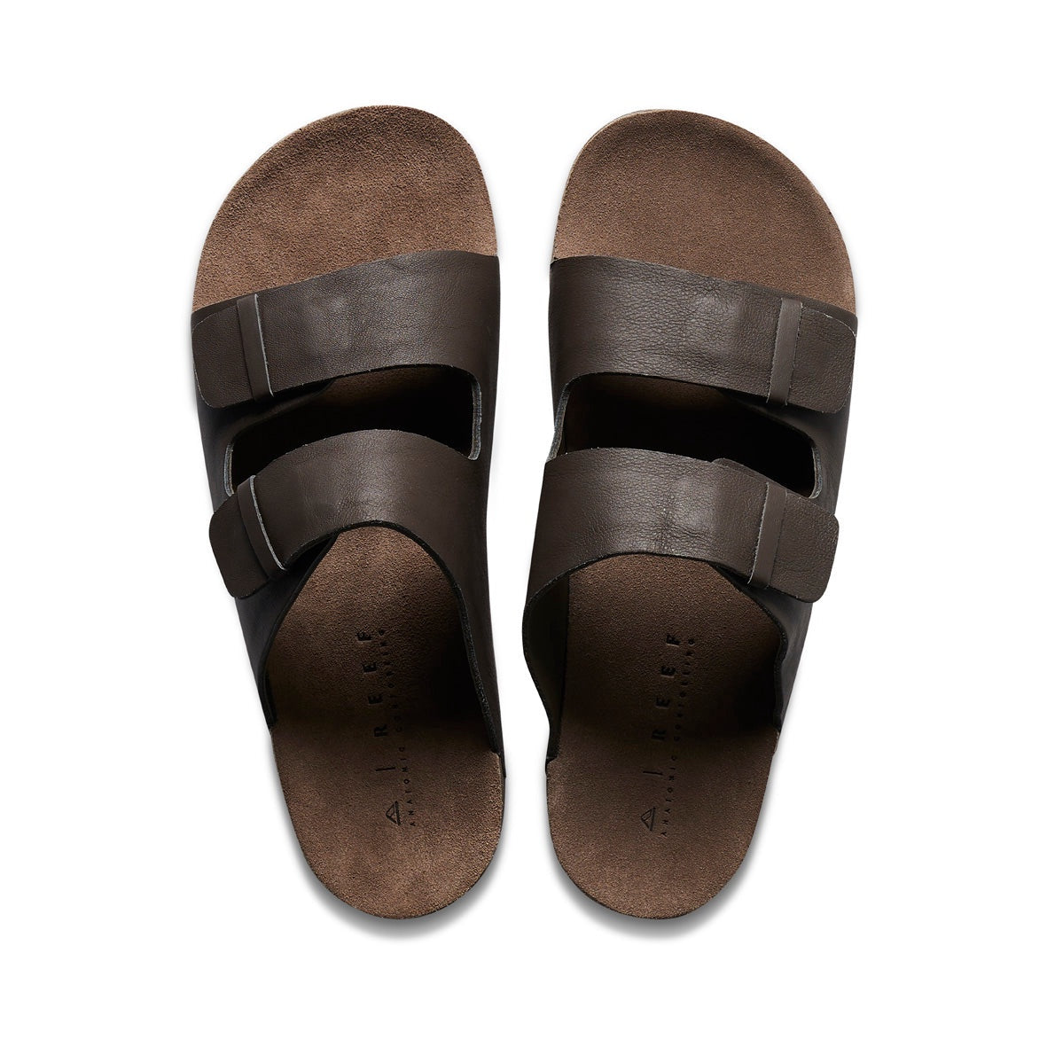 REEF | OJAI TWO BAR THONGS / SANDALS . BROWN LEATHER