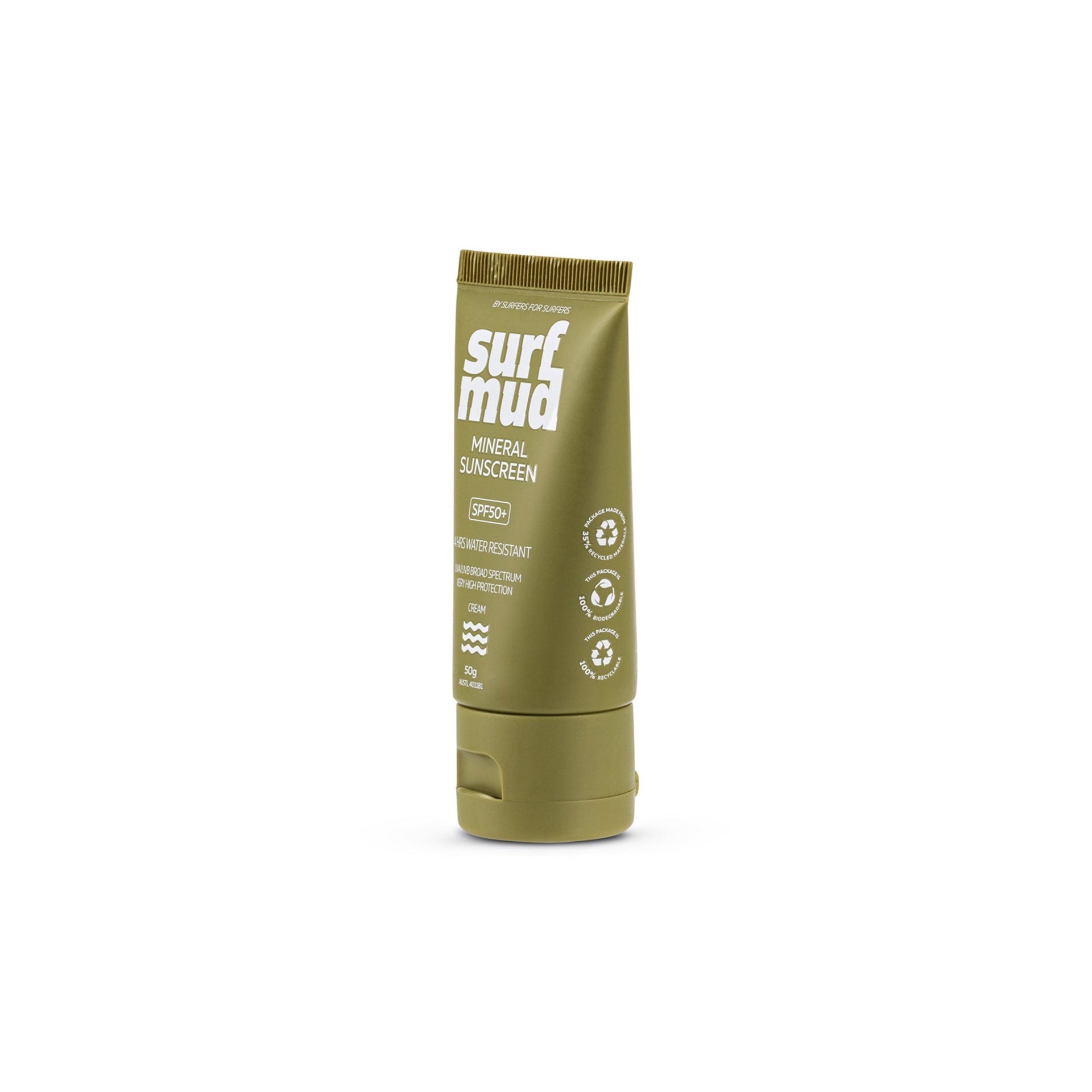 Surf Mud | Mineral SPF50+ Sunscreen Cream. 50g