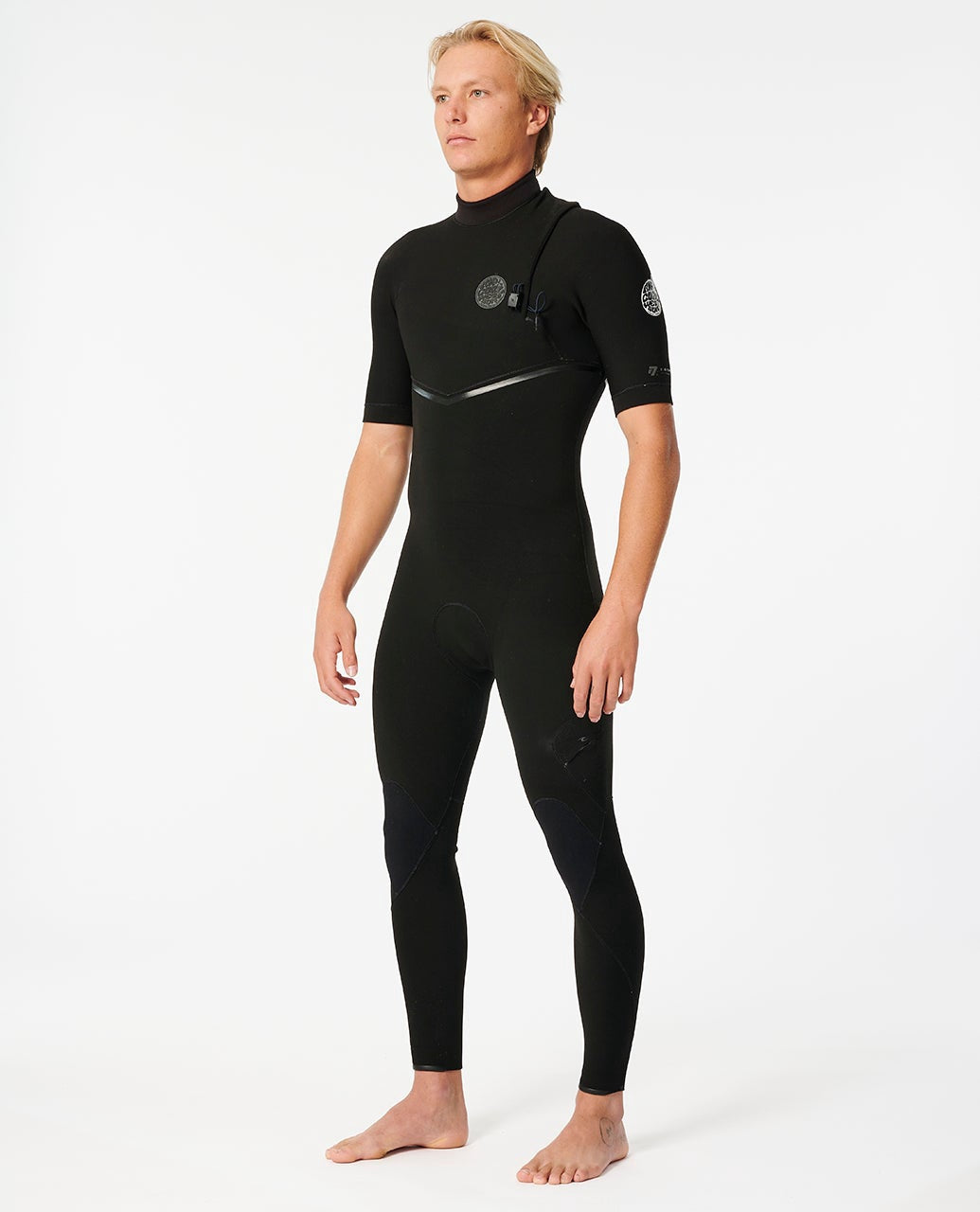 Rip Curl | E-Bomb Zip Free 2/2mm GBS Short Sleeve Steamer. Black