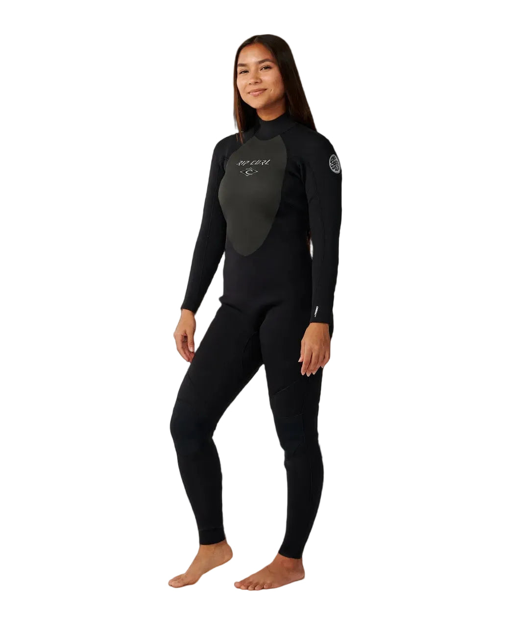 RIP CURL | LADIES TRAD 3/2MM FLAT LOCK BACK ZIP LONG SLEEVE STEAMER. BLACK