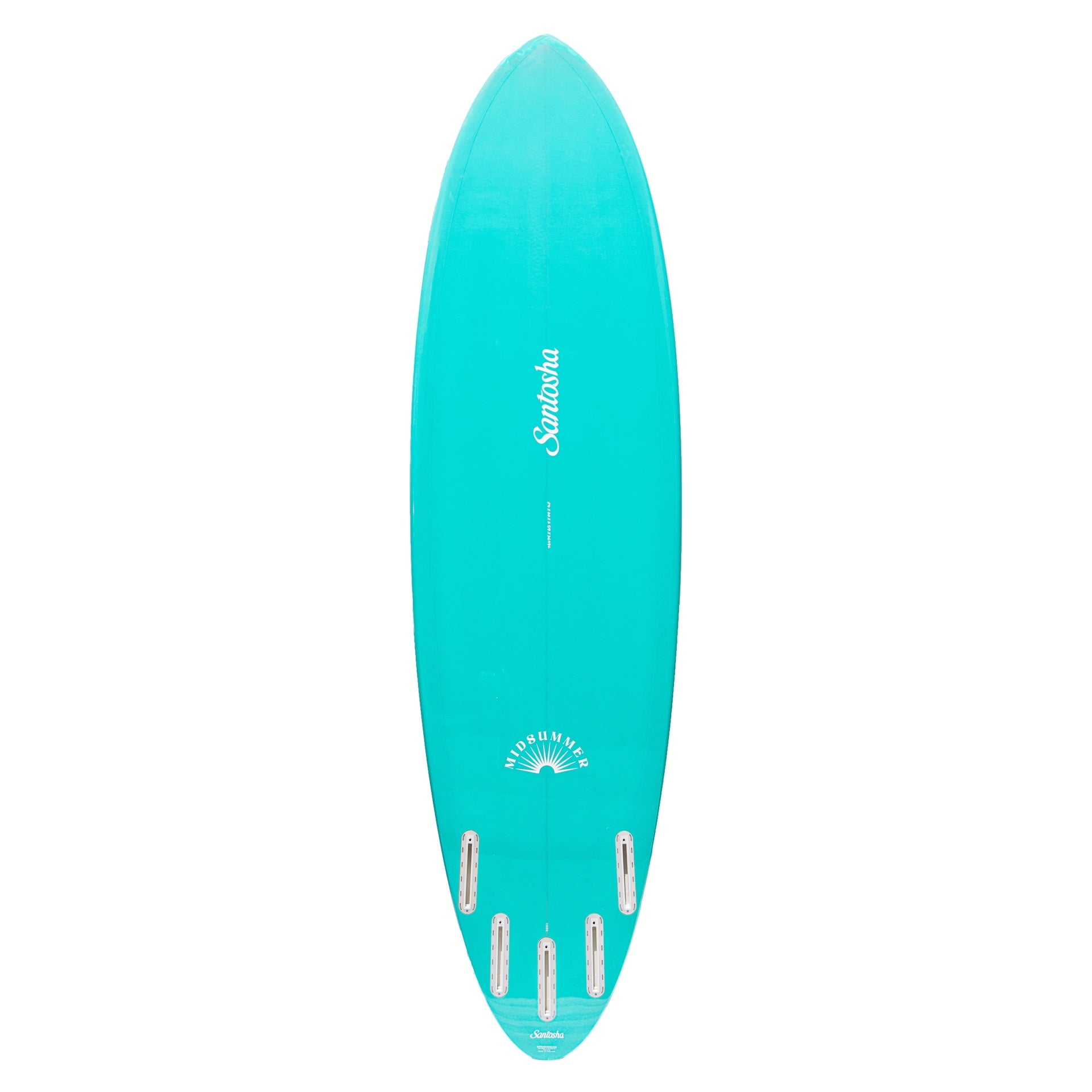 Santosha | Mid Summer 77 Mid Length Fibreglass Surfboard. Tint & Polish