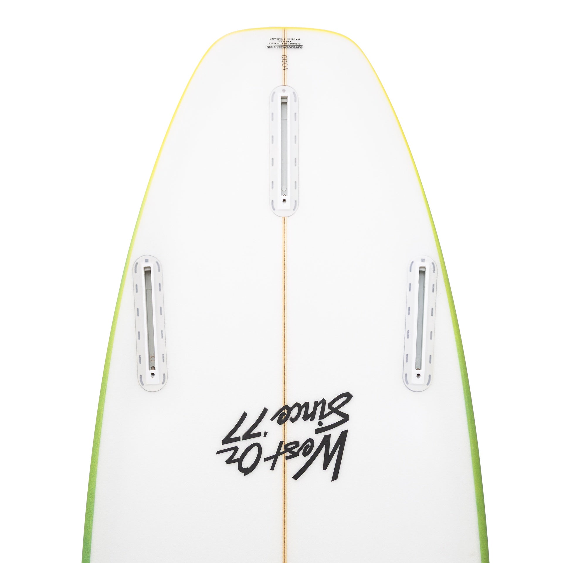 Santosha | Everyday Go-To Groms Fibreglass / PU Surfboard. Rail Fade Spray