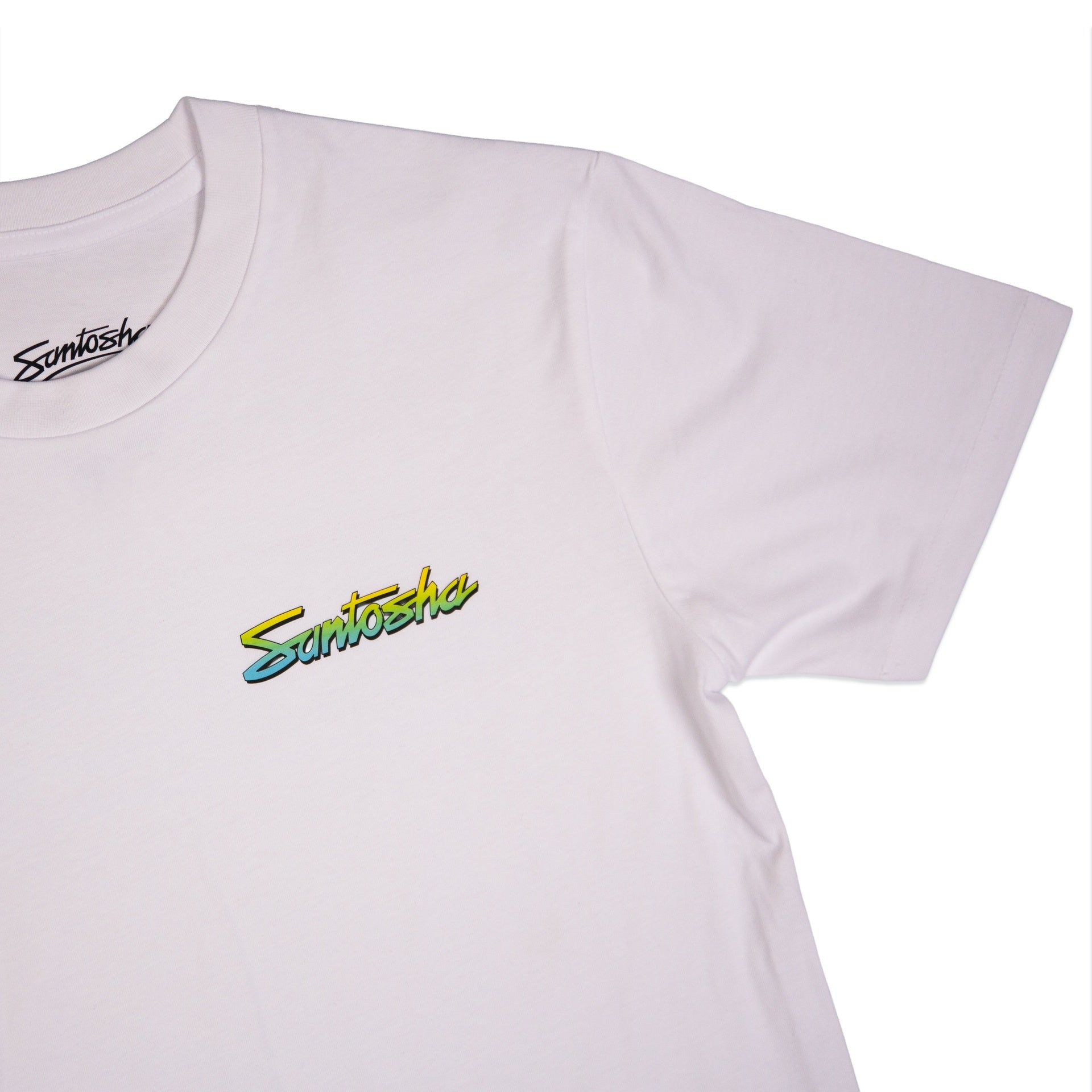 Santosha | Rising Daybreak Yellow-Blue Classic Short Sleeve Tee. White